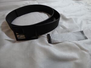 The Commune Brand Matte Black 100% Leather Roller Belt Men's 34 NEW